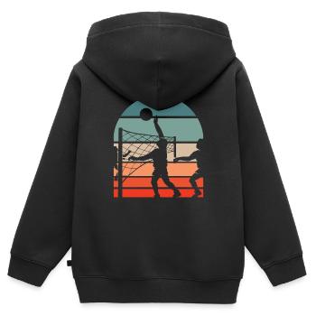 Volleyball Volleyballer - Kinder Premium Organic Zip Hoodie - Schwarz - Hinten - AI Model Kid Male (0cm)