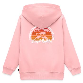 Alles In Maßen Außer Reptilien - Kinder Premium Organic Zip Hoodie - Rosa - Hinten - AI Model Kid Female (0cm)