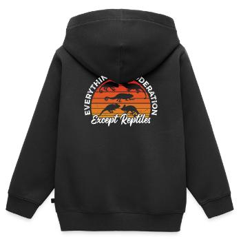 Alles In Maßen Außer Reptilien - Kinder Premium Organic Zip Hoodie - Schwarz - Hinten - AI Model Kid Male (0cm)