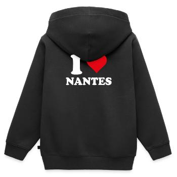 Ich liebe Nantes Geschenke-Tourismus - Kinder Premium Organic Zip Hoodie - Schwarz - Hinten - AI Model Kid Male (0cm)