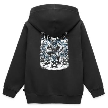 Krampus Night Celebration Christmas Demon - Kinder Premium Organic Zip Hoodie - Schwarz - Hinten - AI Model Kid Male (0cm)
