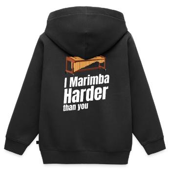 I Marimba Harder Than You Orchester Posaune - Kinder Premium Organic Zip Hoodie - Schwarz - Hinten - AI Model Kid Male (0cm)