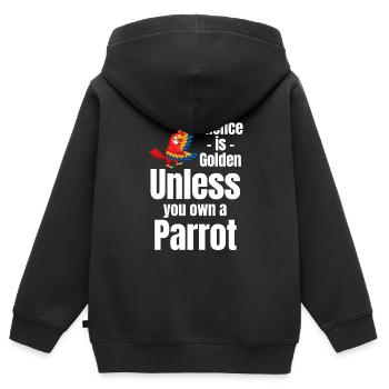 Stille Ist Großartig, Es Sei Denn, Sie Besitzen - Kinder Premium Organic Zip Hoodie - Schwarz - Hinten - AI Model Kid Male (0cm)