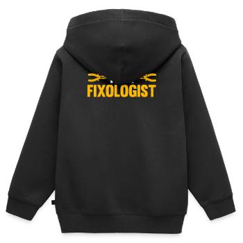 Électricien Dire Compagnon Électricien - Sweat Premium à capuche zippé enfant bio - noir - Dos - AI Model Kid Male (0cm)