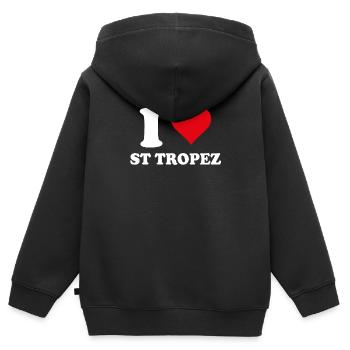 Ich liebe Saint Tropez Geschenke-Tourismus - Kinder Premium Organic Zip Hoodie - Schwarz - Hinten - AI Model Kid Male (0cm)