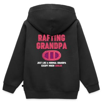 Unterschätze Niemals Einen Alten Mann, Der - Kinder Premium Organic Zip Hoodie - Schwarz - Hinten - AI Model Kid Male (0cm)