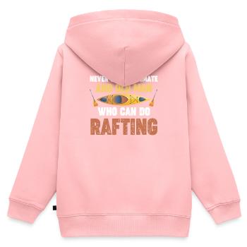 Unterschätze Niemals Einen Alten Mann, Der - Kinder Premium Organic Zip Hoodie - Rosa - Hinten - AI Model Kid Female (0cm)