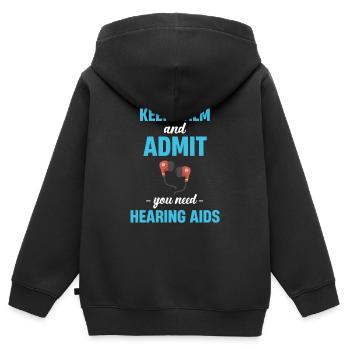 Stay calm and admit that you - Kids Premium Organic Zip-up Hoodie - black - Back - AI Model Kid Male (0cm)