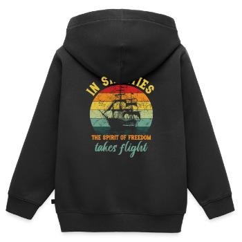 Sailors Sea Shanty Singing Ship Adventures - Kinder Premium Organic Zip Hoodie - Schwarz - Hinten - AI Model Kid Male (0cm)