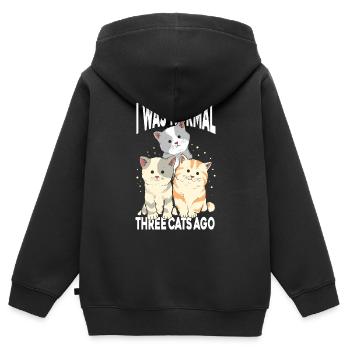 J’étais normal - Sweat Premium à capuche zippé enfant bio - noir - Dos - AI Model Kid Male (0cm)