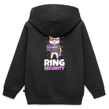 Ring Security Wedding - Kinder Premium Organic Zip Hoodie - Schwarz - Hinten - AI Model Kid Male (0cm)