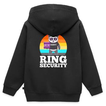 Ring Security Wedding - Kinder Premium Organic Zip Hoodie - Schwarz - Hinten - AI Model Kid Male (0cm)