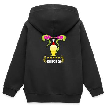 Bowling Lady Nudelholz Sport Strike Humor Gosse - Kinder Premium Organic Zip Hoodie - Schwarz - Hinten - AI Model Kid Male (0cm)