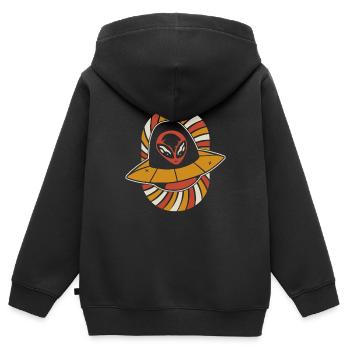 Alien Außerirdischer - Kinder Premium Organic Zip Hoodie - Schwarz - Hinten - AI Model Kid Male (0cm)