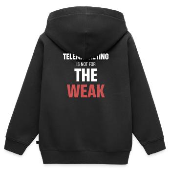 Le télémarketing n’est pas pour les âmes sensibles - Sweat Premium à capuche zippé enfant bio - noir - Dos - AI Model Kid Male (0cm)
