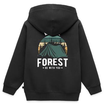 Que la forêt soit avec vous - Sweat Premium à capuche zippé enfant bio - noir - Dos - AI Model Kid Male (0cm)