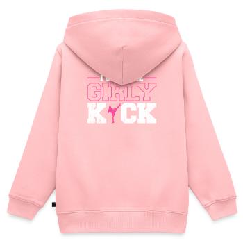Kickboxen Kickboxer Kickboxing - Sweat Premium à capuche zippé enfant bio - rose - Dos - AI Model Kid Female (0cm)