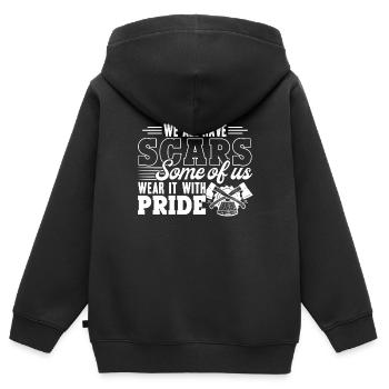 Carpenter We All Have Scars With Pride - Kids Premium Organic Zip-up Hoodie - black - Back - AI Model Kid Male (0cm)
