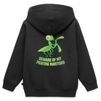 Enclos alimentaire de costume de mante religieuse - Sweat Premium à capuche zippé enfant bio - noir - Dos - AI Model Kid Male (0cm)