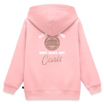 Collection de pièces de monnaie amusante pour les collectionneurs de pièces de monnaie et - Sweat Premium à capuche zippé enfant bio - rose - Dos - AI Model Kid Female (0cm)