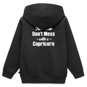 Lege Dich Das Nächste Mal Nicht Mit Einem - Kinder Premium Organic Zip Hoodie - Schwarz - Hinten - AI Model Kid Male (0cm)