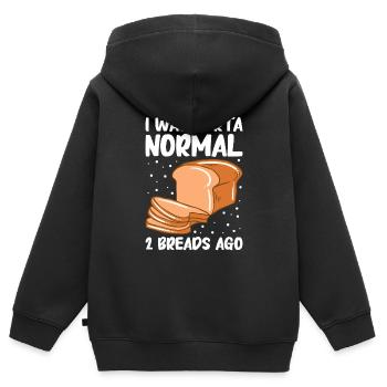 Cuisson du pain Boulangerie Boulangerie Fabrication du pain - Sweat Premium à capuche zippé enfant bio - noir - Dos - AI Model Kid Male (0cm)