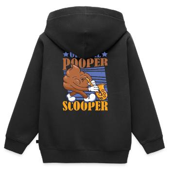 Official Pooper Scooper 39 - Kinder Premium Organic Zip Hoodie - Schwarz - Hinten - AI Model Kid Male (0cm)