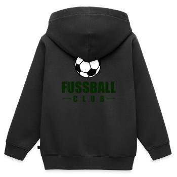 fussball club - Kinder Premium Organic Zip Hoodie - Schwarz - Hinten - AI Model Kid Male (0cm)