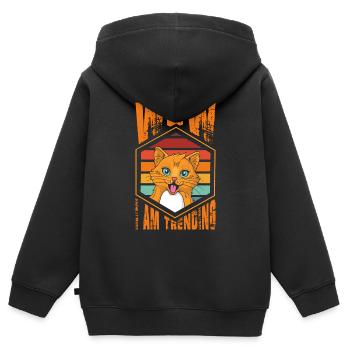 Wow, je suis à la mode - Sweat Premium à capuche zippé enfant bio - noir - Dos - AI Model Kid Male (0cm)