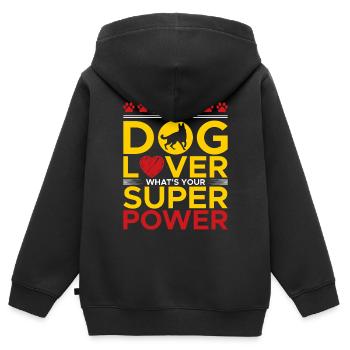 Ich Bin Ein Hundeliebhaber - Kinder Premium Organic Zip Hoodie - Schwarz - Hinten - AI Model Kid Male (0cm)