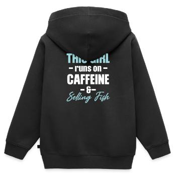 Cette fille consomme de la caféine et vend - Sweat Premium à capuche zippé enfant bio - noir - Dos - AI Model Kid Male (0cm)