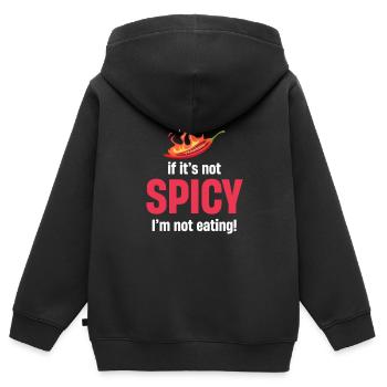 Wenn Es Nicht Scharf Ist, Esse Ich Nicht! - Kinder Premium Organic Zip Hoodie - Schwarz - Hinten - AI Model Kid Male (0cm)