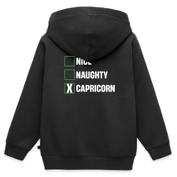 Netter Frecher Steinbock Lustige Horoskope - Kinder Premium Organic Zip Hoodie - Schwarz - Hinten - AI Model Kid Male (0cm)