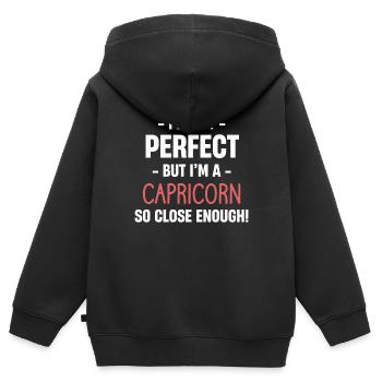Ich Bin Nicht Perfekt, Aber Ich Bin Ein - Kinder Premium Organic Zip Hoodie - Schwarz - Hinten - AI Model Kid Male (0cm)