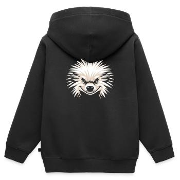 Stachelschwein - Kinder Premium Organic Zip Hoodie - Schwarz - Hinten - AI Model Kid Male (0cm)