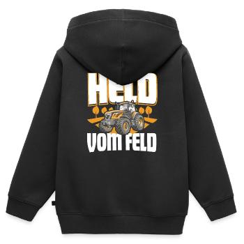 Landwirt Held Vom Feld - Kinder Premium Organic Zip Hoodie - Schwarz - Hinten - AI Model Kid Male (0cm)