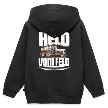 Landwirt Held Vom Feld - Kinder Premium Organic Zip Hoodie - Schwarz - Hinten - AI Model Kid Male (0cm)