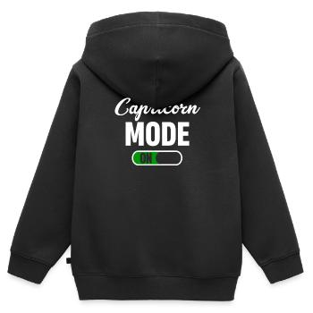 Steinbock-modus Für Lustige Horoskope - Kinder Premium Organic Zip Hoodie - Schwarz - Hinten - AI Model Kid Male (0cm)