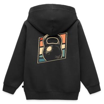 Fitness - Kinder Premium Organic Zip Hoodie - Schwarz - Hinten - AI Model Kid Male (0cm)