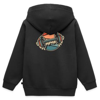 Fitness - Kinder Premium Organic Zip Hoodie - Schwarz - Hinten - AI Model Kid Male (0cm)