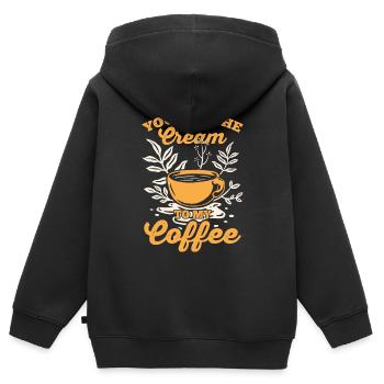 Du Bist Die Sahne Zu Meinem Kaffee - Kinder Premium Organic Zip Hoodie - Schwarz - Hinten - AI Model Kid Male (0cm)