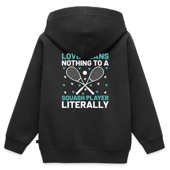 Squashspieler Squash-Tennisspieler Raquetball-Spor - Kinder Premium Organic Zip Hoodie - Schwarz - Hinten - AI Model Kid Male (0cm)