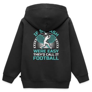 Joueur de squash Joueur de squash Joueur de tennis Raquetball Spor - Sweat Premium à capuche zippé enfant bio - noir - Dos - AI Model Kid Male (0cm)