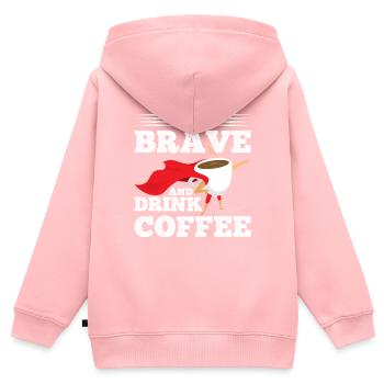 Be brave and drink coffee - Kids Premium Organic Zip-up Hoodie - rose - Back - AI Model Kid Female (0cm)