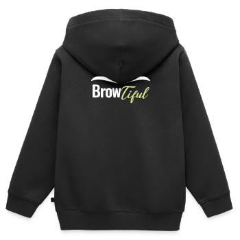 Browtiful Esthéticienne des sourcils Esthéticienne - Sweat Premium à capuche zippé enfant bio - noir - Dos - AI Model Kid Male (0cm)