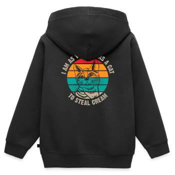 Je suis alerte comme un chat - Sweat Premium à capuche zippé enfant bio - noir - Dos - AI Model Kid Male (0cm)