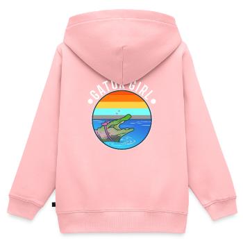 Gator Girl - Kinder Premium Organic Zip Hoodie - Rosa - Hinten - AI Model Kid Female (0cm)