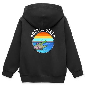 Gator Girl - Sweat Premium à capuche zippé enfant bio - noir - Dos - AI Model Kid Male (0cm)