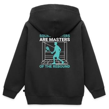 Squashspieler Squash-Tennisspieler Raquetball-Spor - Kinder Premium Organic Zip Hoodie - Schwarz - Hinten - AI Model Kid Male (0cm)