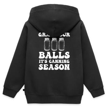 Oui, je peux drôle d’agriculteurs de la saison de conservation - Sweat Premium à capuche zippé enfant bio - noir - Dos - AI Model Kid Male (0cm)